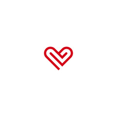 Heart fit icon logo flat vector design