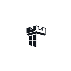 Obraz premium Fortress icon logo flat vector design