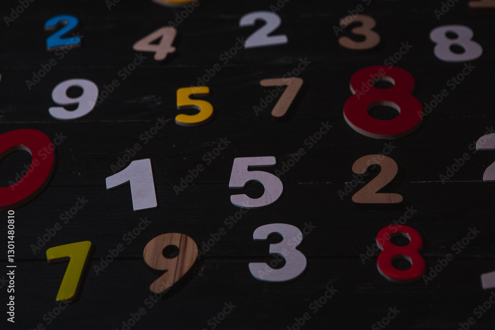 Poster background of numbers. from zero to nine. numbers texture. finance data concept. mathematic. seamles