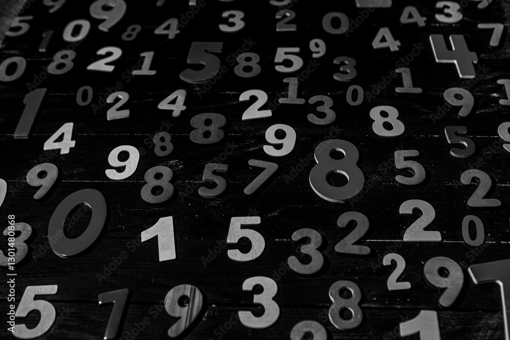 Poster background of numbers. from zero to nine. numbers texture. finance data concept. mathematic. seamles