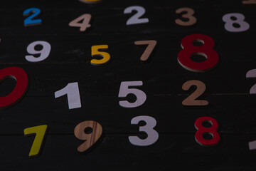 Background of numbers. from zero to nine. Numbers texture. Finance data concept. Mathematic. Seamless pattern with numbers. financial crisis concept. Business success.