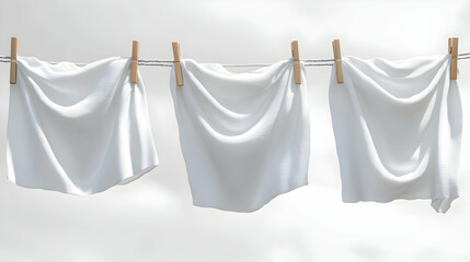 White clothes drying on clothesline outdoors