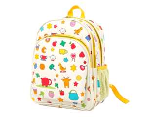 School Backpack Isolated On Transparent Background