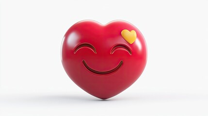 Fototapeta premium In Love Emoticon: Cute in-love emoticon character,