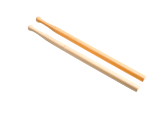 Wooden drumsticks isolated on transparent background