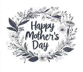 Obraz premium Happy Mother's Day handwritten lettering