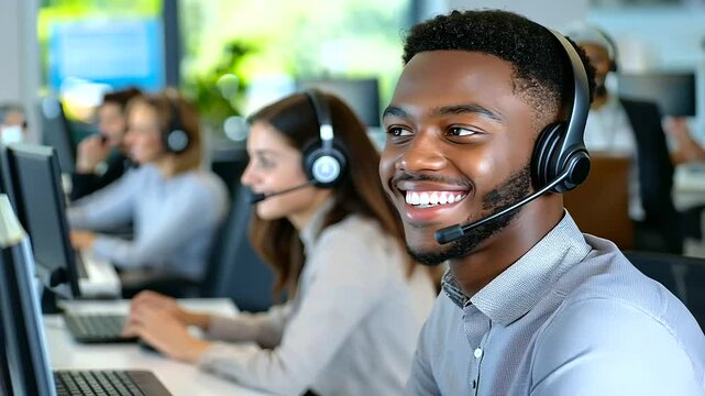 Young call center agents participate in a coaching session, reviewing scripts for improved performance.