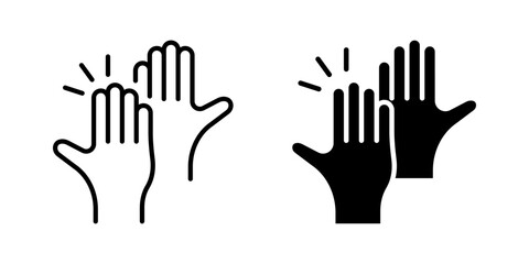 High five Icon set.Symbol isolated white background. vector illustration. color editable.