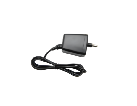 Black USB charger isolated on transparent background