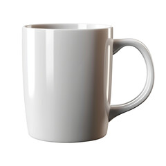 Ceramic White Coffee Mug With Minimalist Design isolated on a white background
