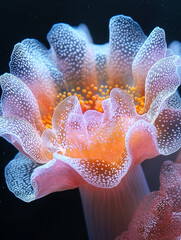 Colorful jellyfish floating gracefully in a dark ocean background  