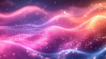 Obraz premium Pastel Gradient with Sparkles and Glowing Streaks in Motion. Generative AI