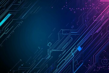 Abstract close-up of a glowing blue digital circuit board, showcasing intricate connections and technological design on a black background.
