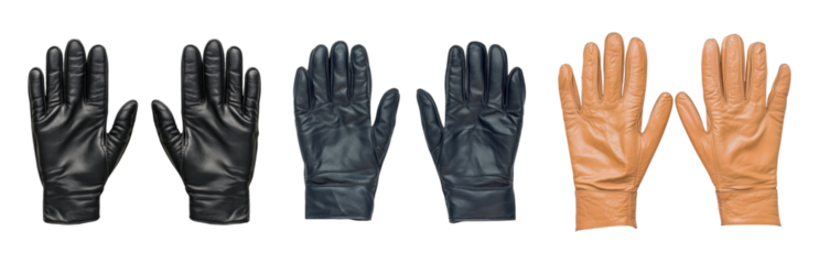 Stylish Leather Gloves for Fashion and Warmth Isolated on transparent background