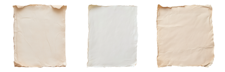 Crumpled Blank Paper Sheets on Isolated Isolated on transparent background