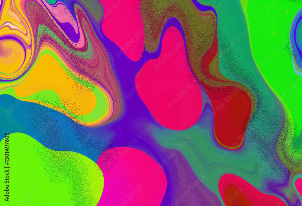 Aufkleber abstract psychedelic fluid swirl with vibrant neon colors and dynamic gradient texture for modern di