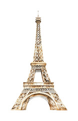 Iconic Eiffel Tower design for travel adventures, cultural events, or decor purposes, cut out