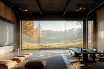 Obraz premium Modern meeting room interior with clean lines and functional design. AI generated illustration.