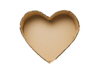 Heart-shaped cardboard box ready for crafting or gifting on a bright surface