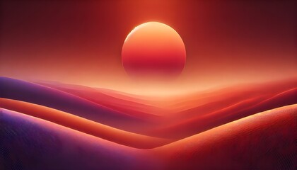 A smooth sunset gradient blending deep red sun