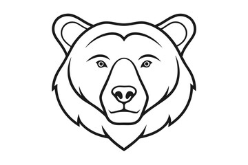 Bear Head Logo icon Vector – Minimalist Line Drawing Illustration