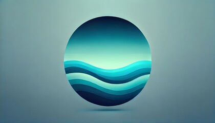 A smooth ocean gradient blending deep navy blue, turquoise, and seafoam green, creating a cool and calming aesthetic