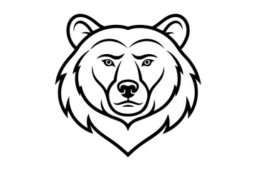 Bear Head Logo icon Vector – Minimalist Line Drawing Illustration