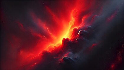A smooth fiery gradient blending deep red, glowing orange, and dark charcoal, creating a powerful and dramatic aesthetic