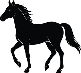 Obraz premium black horse vector illustration on white background.