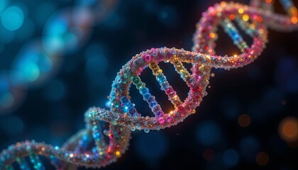 Exploring dna structures a colorful visualization of genetic makeup abstract science environment digital art
