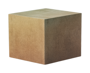 Natural wood cube for modern home decor and artistic styling in interior spaces, cut out