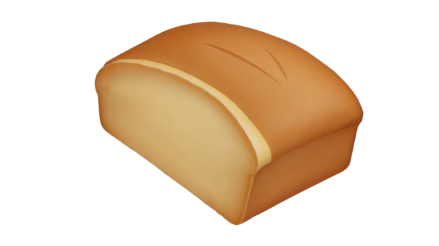 A loaf of bread, sliced, bakery, food, illustration, digital art, golden brown crust