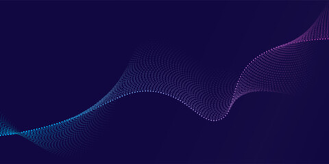Dark blue abstract background with glowing wave lines. futuristic background Modern concept technology. Vector illustration
