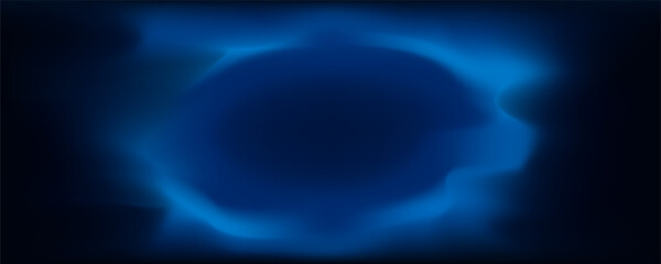 Smoke spreads in a circle on a dark blue background. Abstract gradient pattern. Modern and mysterious design. Empty space in the middle for text.