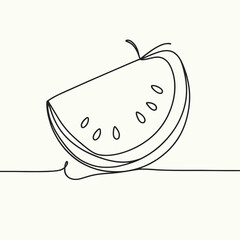 watermelon slice silhouette thin lines 