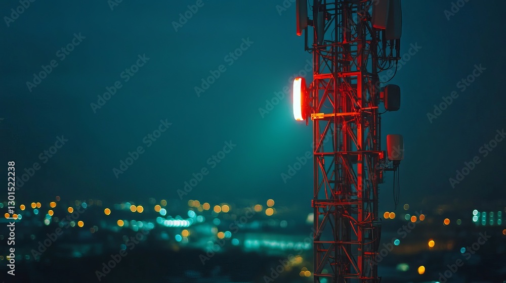 Poster 5g mobile internet communication tower for a cellular network wireless broadband antenna transmittin