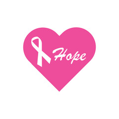 Stop cancer. Fight cancer. Motivation lettering. Pink ribbon illustration vector