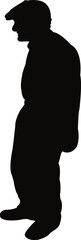 an old man body silhouette vector