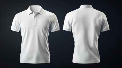 White Polo Shirt Mockup: Front and Back View - Clean, simple, and versatile white polo shirt mockup. Perfect for branding, design