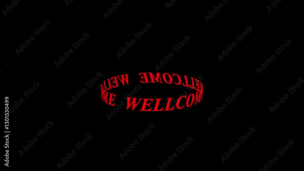 Aufkleber animation of the welcome word in multicolor. suited for the video introduction.