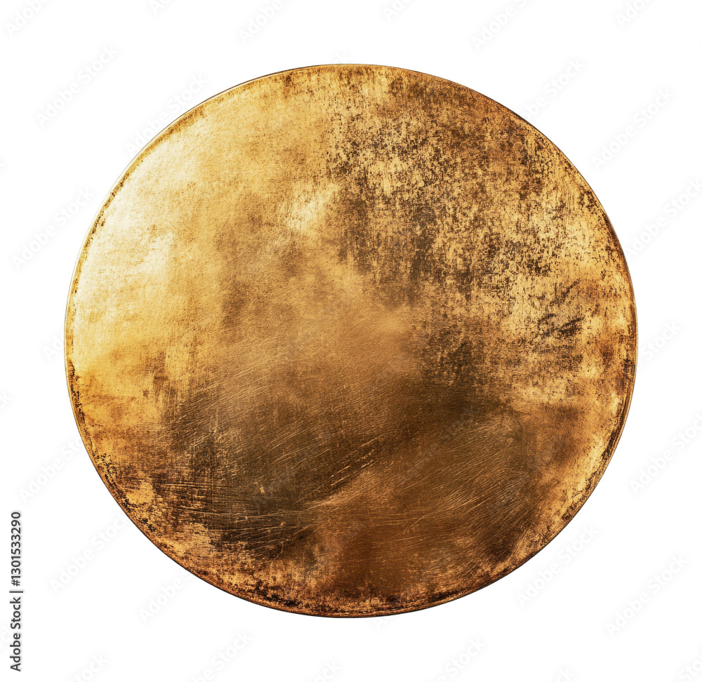 Poster golden circular surface with textured finish suitable for backgrounds and design elements in various