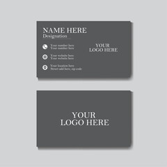 gray modern Business Card simple clean vector design
