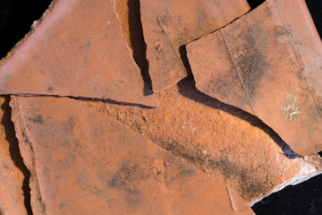 Tonscherben Terracotta, Nahaufnahme