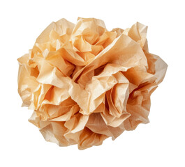 Crumpled brown paper texture for creative design projects and artistic decorations with versatile applications in crafts and gifts, cut out