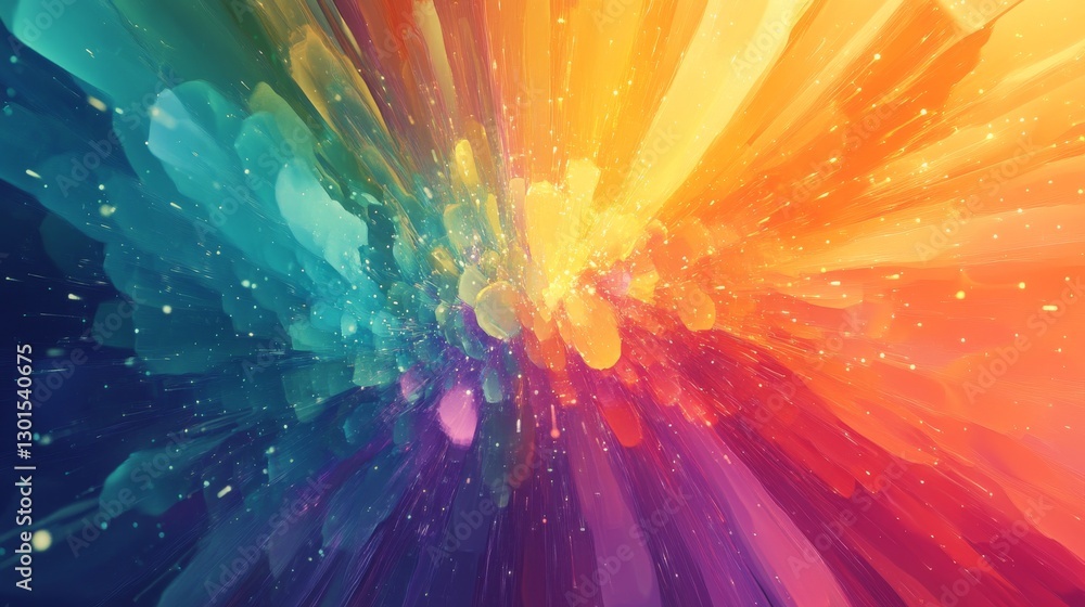 Aufkleber tiny vibrations in the fabric of space create a kaleidoscope of colors in this digital artwork.