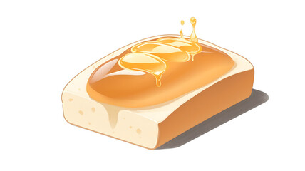 Honey Drizzled Bread, Sweet Treat, Bakery Item, Food Photography, Delicious Dessert