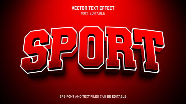 Sport 3d style editable text effect