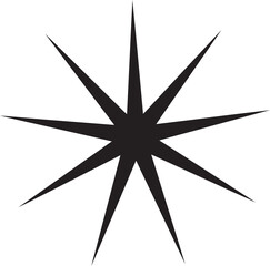 Sparkle star icon. Retro futuristic sparkle vector isolated on transparent background. Shining sparkle icon, Blink twinkle star shape concept. Abstract cool shine effect sign vector design.