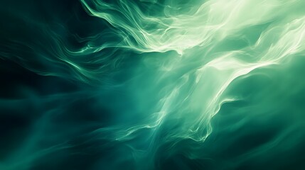 Distorted light effects in muted green and blue tones