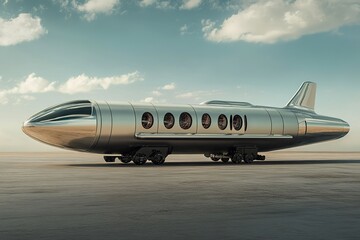 Obraz premium A luxury hyperloop passenger capsule traveling at near-supersonic speeds between cities